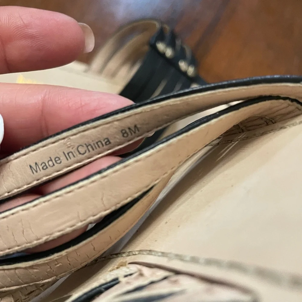 Kate Spade Black Leather T-Strap Sandals